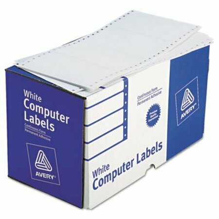 AVERY DENNISON Avery, DOT MATRIX PRINTER MAILING LABELS, PIN-FED PRINTERS, 2.94 X 5, WHITE, 3000PK 4076